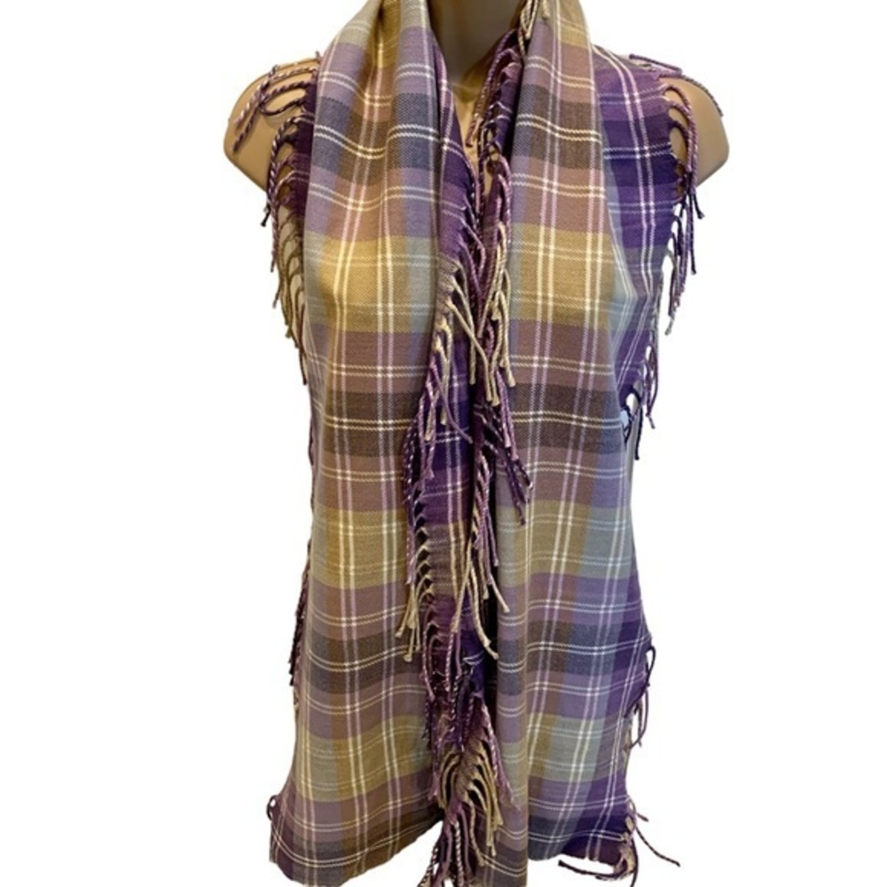 James Pringle‎ Weavers Pastel Fusion Plaid Acrylic Winter Scarf